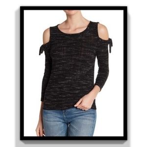 Lucky Brand Cold Shoulder Long Sleeve Top Size M